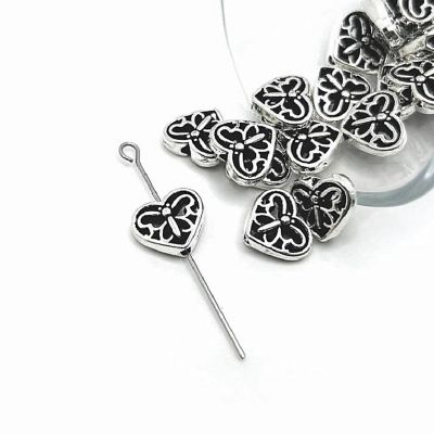 50 Pcs Butterfly Heart Spacer Beads Image 1