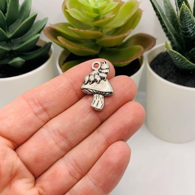 50 Pcs Caterpillar on Mushroom Charms Image 2