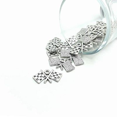 50 Pcs Checkered Flag Racing Charms Image 1