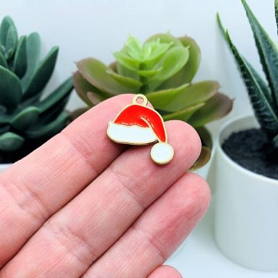 50 Pcs Christmas Santa Hat Charms Image 1