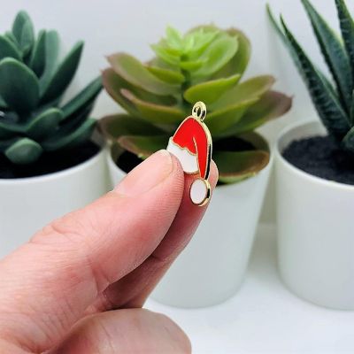 50 Pcs Christmas Santa Hat Charms Image 3