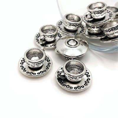 50 Pcs Coffee Tea Cup and Saucer Charms Image 1