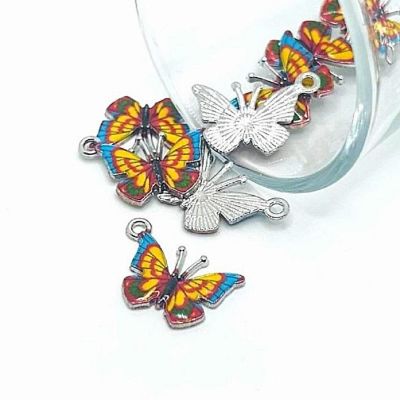 50 Pcs Colorful Butterfly Charms Image 1