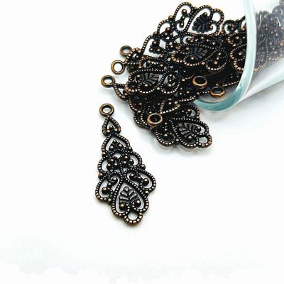 50 Pcs Copper Filigree Teardrop Pendants Image 1