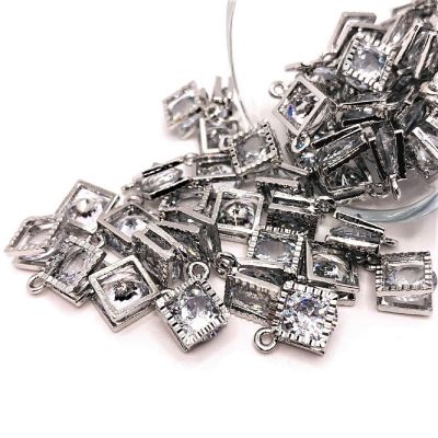 50 Pcs Cubic Zirconia Caged Charms Image 1