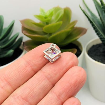 50 Pcs Cubic Zirconia Caged Charms Image 2