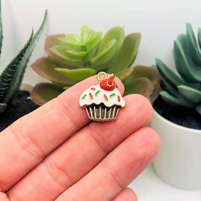 50 Pcs Cupcake with Sprinkles Charms Image 1