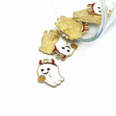 50 Pcs Cute Horned Ghost Charms Image 1