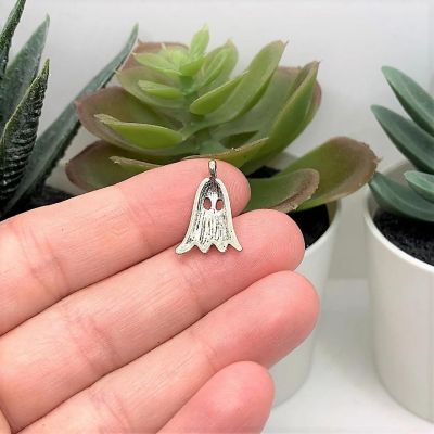 50 Pcs Cute Silver Ghost Charms Image 2