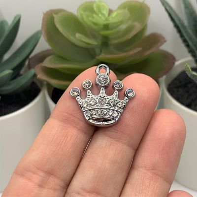 50 Pcs Diamond Rhinestone Crown Charms Image 1