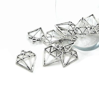 50 Pcs Diamond Shape Geometric Charms Image 1