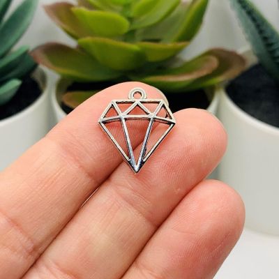50 Pcs Diamond Shape Geometric Charms Image 1