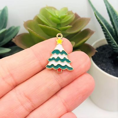 50 Pcs Enamel Christmas Charms Image 1