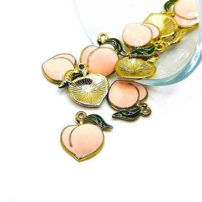 50 Pcs Enamel Georgia Peach Charms Image 1