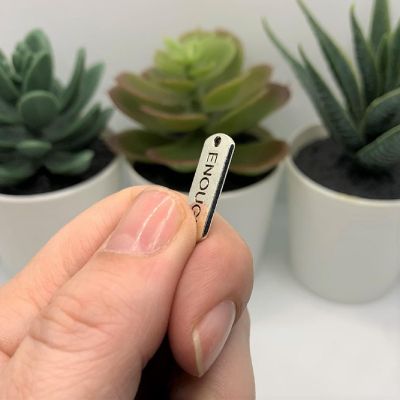 50 Pcs Enough Word Bar Tag Charms Image 3