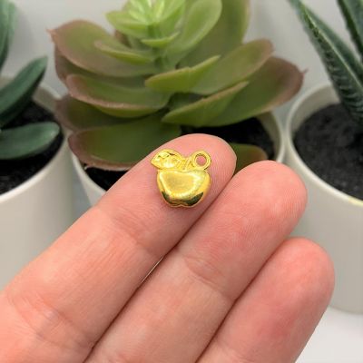 50 Pcs Gold Apple Teacher Charms Image 1