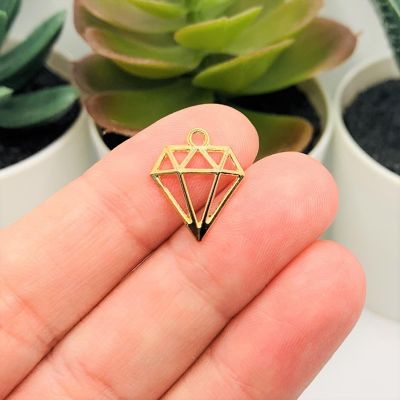 50 Pcs Gold Diamond Shape Charms Image 1