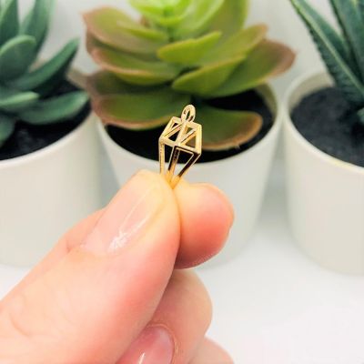 50 Pcs Gold Diamond Shape Charms Image 3