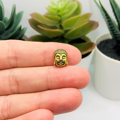 50 Pcs Gold Happy Buddha Head Beads Image 2