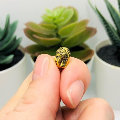 50 Pcs Gold Happy Buddha Head Beads Image 3