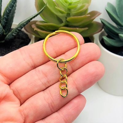 50 Pcs Gold Key Chain Starter Base Rings Image 1