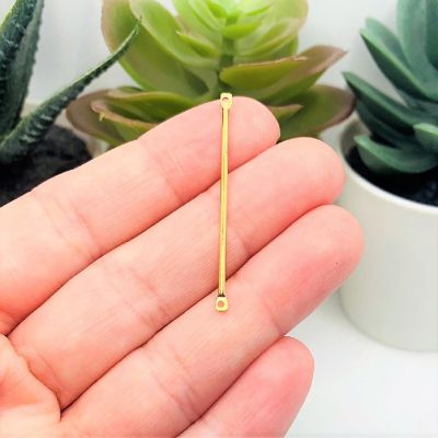 50 Pcs Gold Minimalist Bar Connectors Image 1