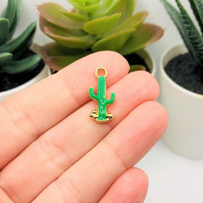 50 Pcs Green Saguaro Cactus Charms Image 1
