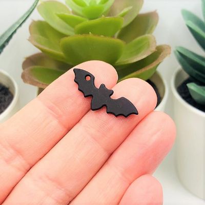 50 Pcs Halloween Black Bat Charms Image 1