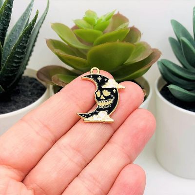 50 Pcs Halloween Moon Skull Charms Image 1