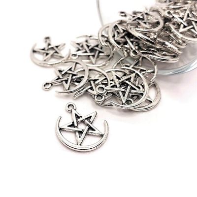 50 Pcs Halloween Pentacle and Moon Charm Image 1