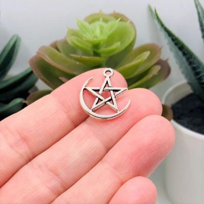 50 Pcs Halloween Pentacle and Moon Charm Image 1