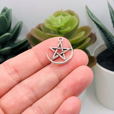 50 Pcs Halloween Pentacle and Moon Charm Image 2