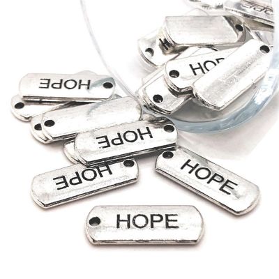 50 Pcs Hope Word Bar Tag Charms Image 1