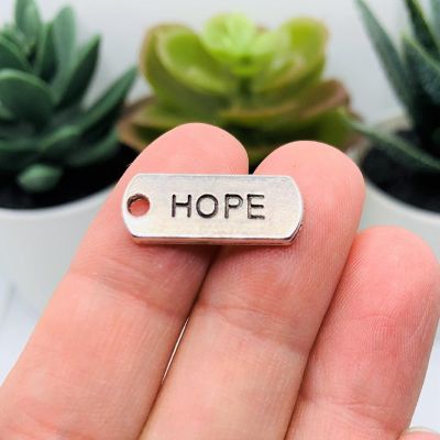 50 Pcs Hope Word Bar Tag Charms Image 1