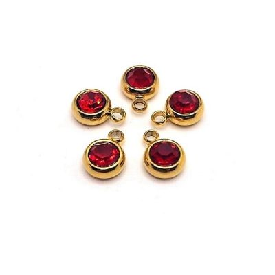 50 Pcs July Red Birthstone Charms Image 1