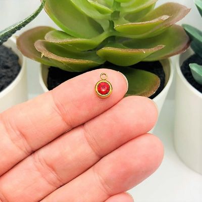 50 Pcs July Red Birthstone Charms Image 1