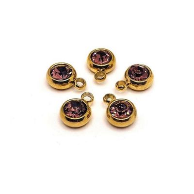 50 Pcs June Pink Birthstone Charms Image 1