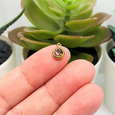 50 Pcs June Pink Birthstone Charms Image 1