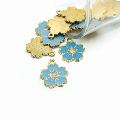 50 Pcs Light Blue Cherry Blossom Flowers Image 1