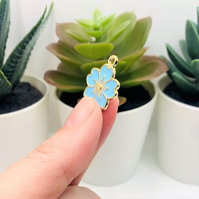 50 Pcs Light Blue Cherry Blossom Flowers Image 3
