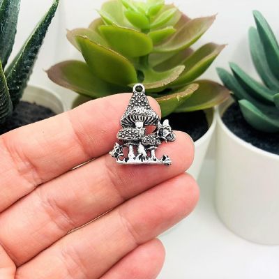 50 Pcs Mushroom Charms with Butterfly Image 1
