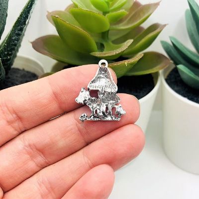 50 Pcs Mushroom Charms with Butterfly Image 2