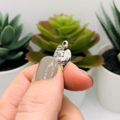 50 Pcs Number 1 Teacher Apple Charms Image 3
