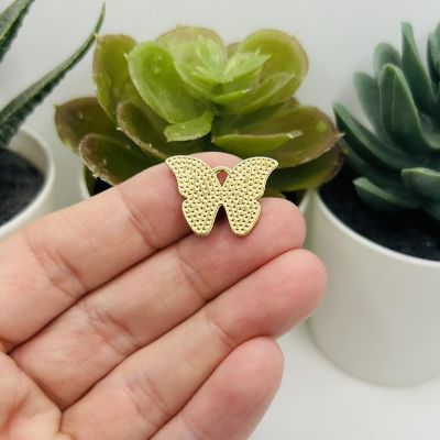 50 Pcs Orange Butterfly Charms Image 3