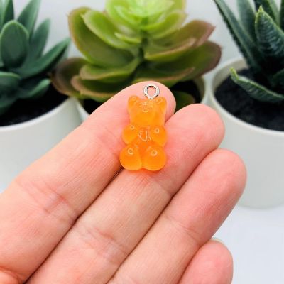 50 Pcs Orange Gummy Bear Charms Image 1