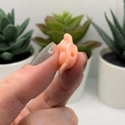 50 Pcs Peach Chunky Rose Flower Beads Image 3