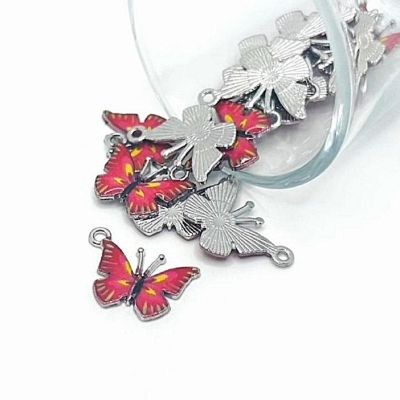 50 Pcs Pink Butterfly Charms Image 1