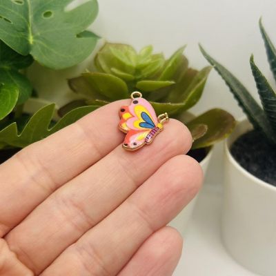 50 Pcs Pink Butterfly Charms Image 1