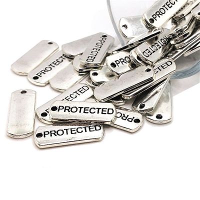 50 Pcs Protected Word Bar Tag Charms Image 1