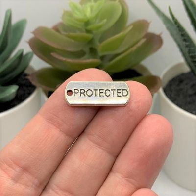 50 Pcs Protected Word Bar Tag Charms Image 1